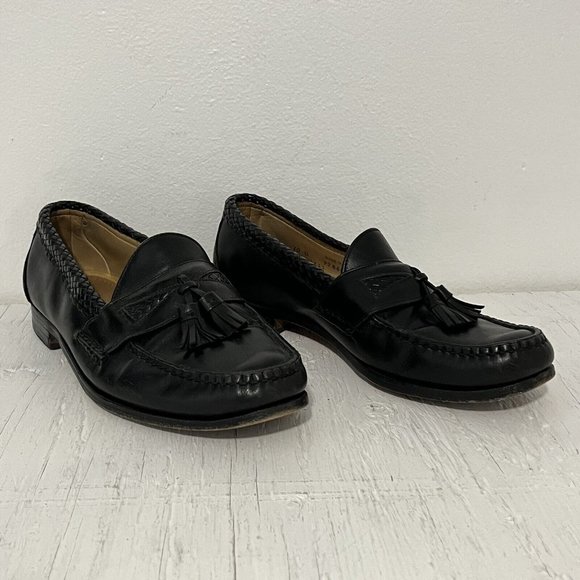 Allen Edmonds Mens Maxfield Tassel Braided Loafers Shoes Size 10D Black Leather main image 9